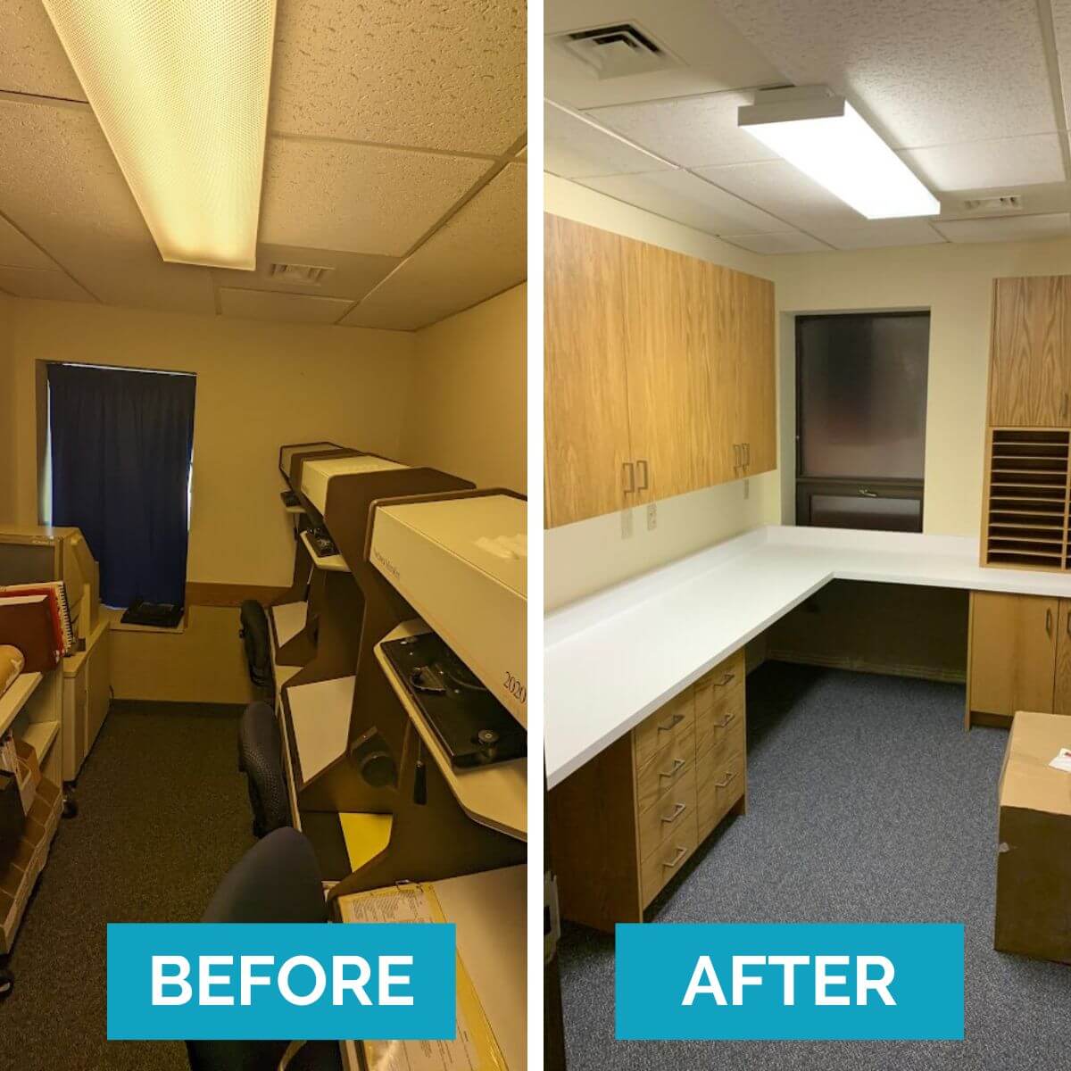 Etobicoke church office remodeling before after