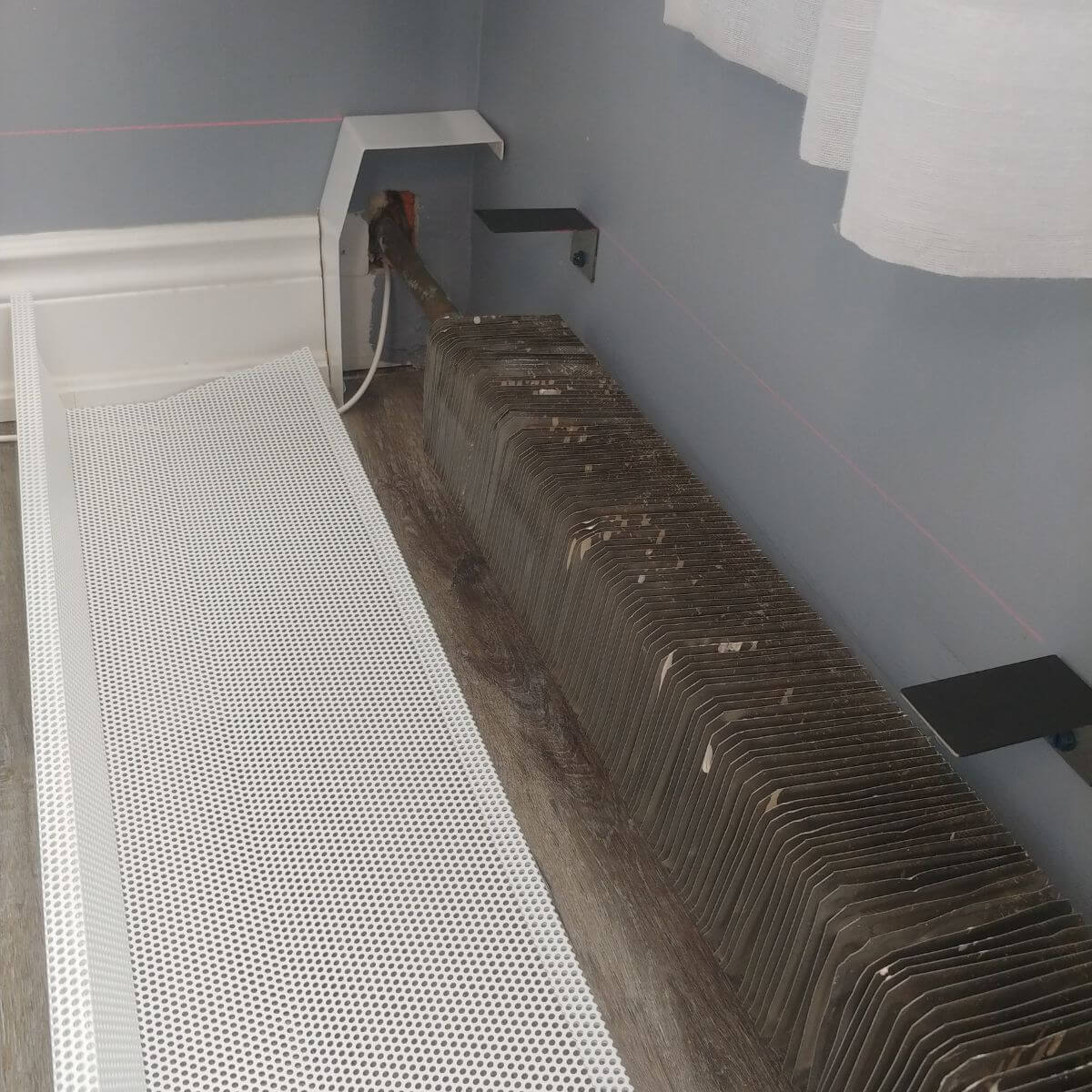 Milton water heater radiator cover installation before