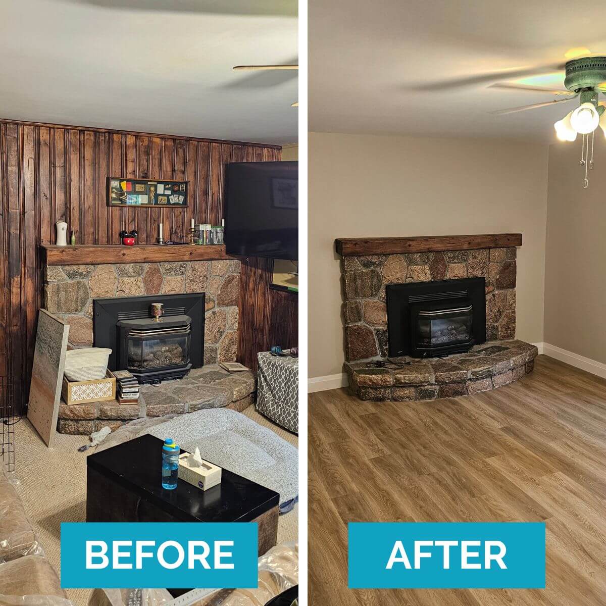 Fireplace room renovation in Etobicoke