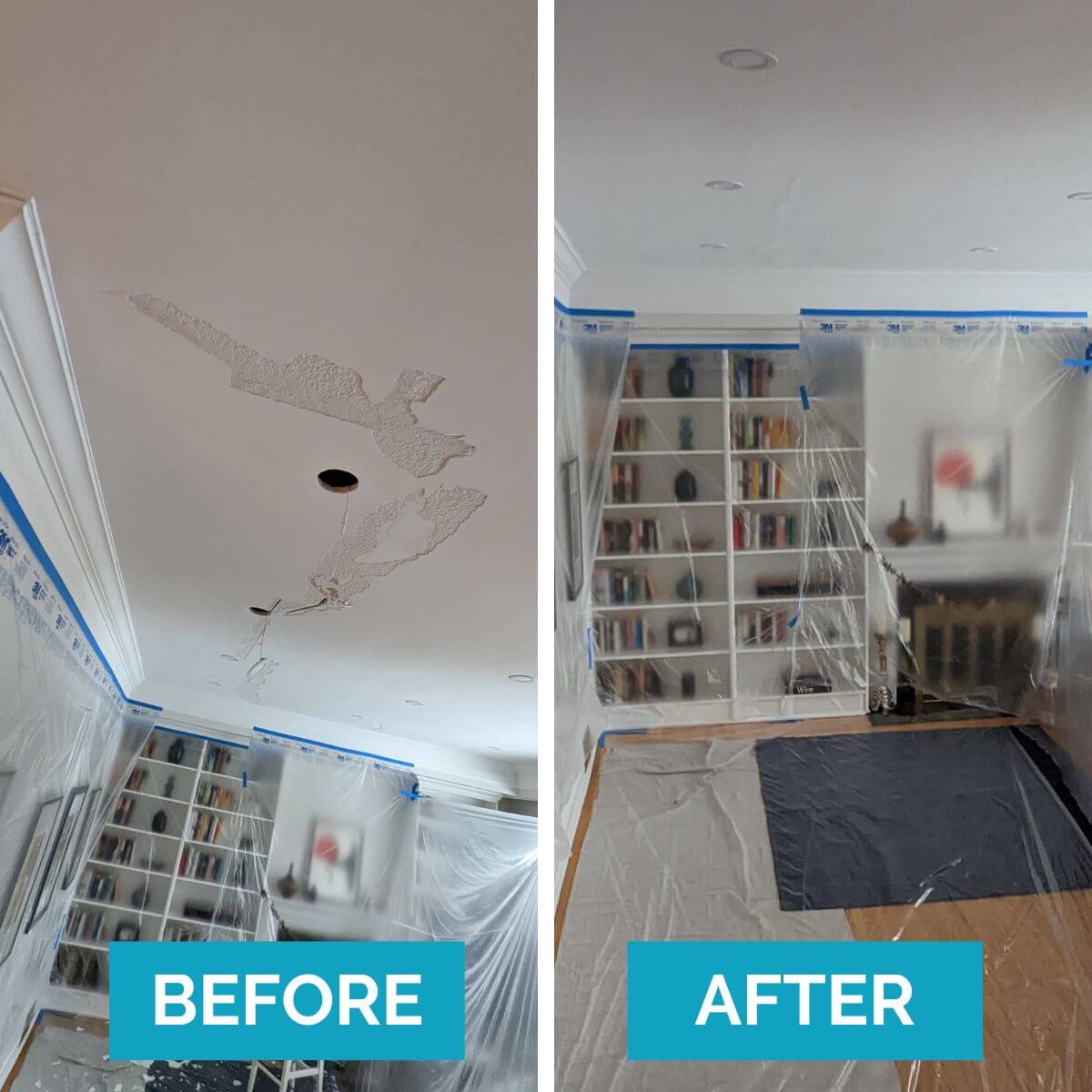 Mississauga ceiling repair before after