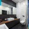 Modern Bathroom with Black Tiles