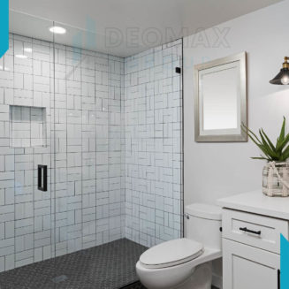 White bathroom with spacious vanity