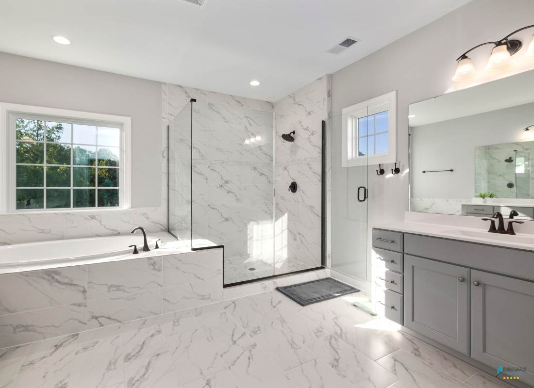 crisp white bathroom