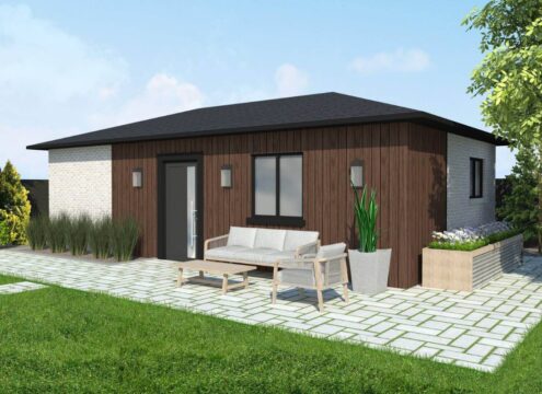 1 bedroom garden suite DESIGN 4 BRICK and WOOD