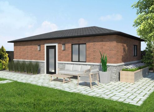 1 bedroom garden suite DESIGN 7 BRICK and STONE