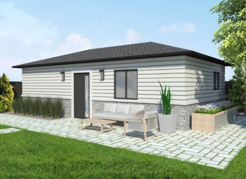 1 bedroom garden suite DESIGN 9 SIDING and STONE