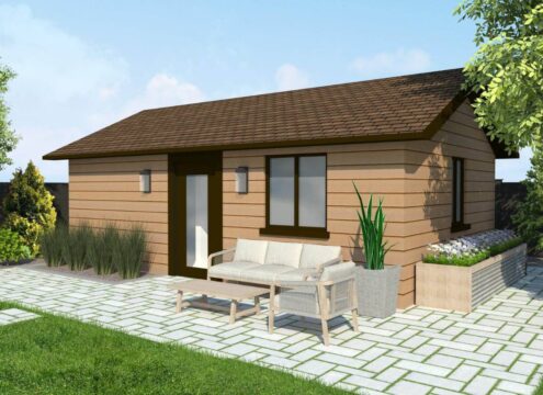 Pre approved studio garden suite Design 4 WOOD SIDING