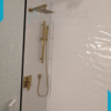 Condominium Bathroom Upgrade With Modern Golden Color Shower