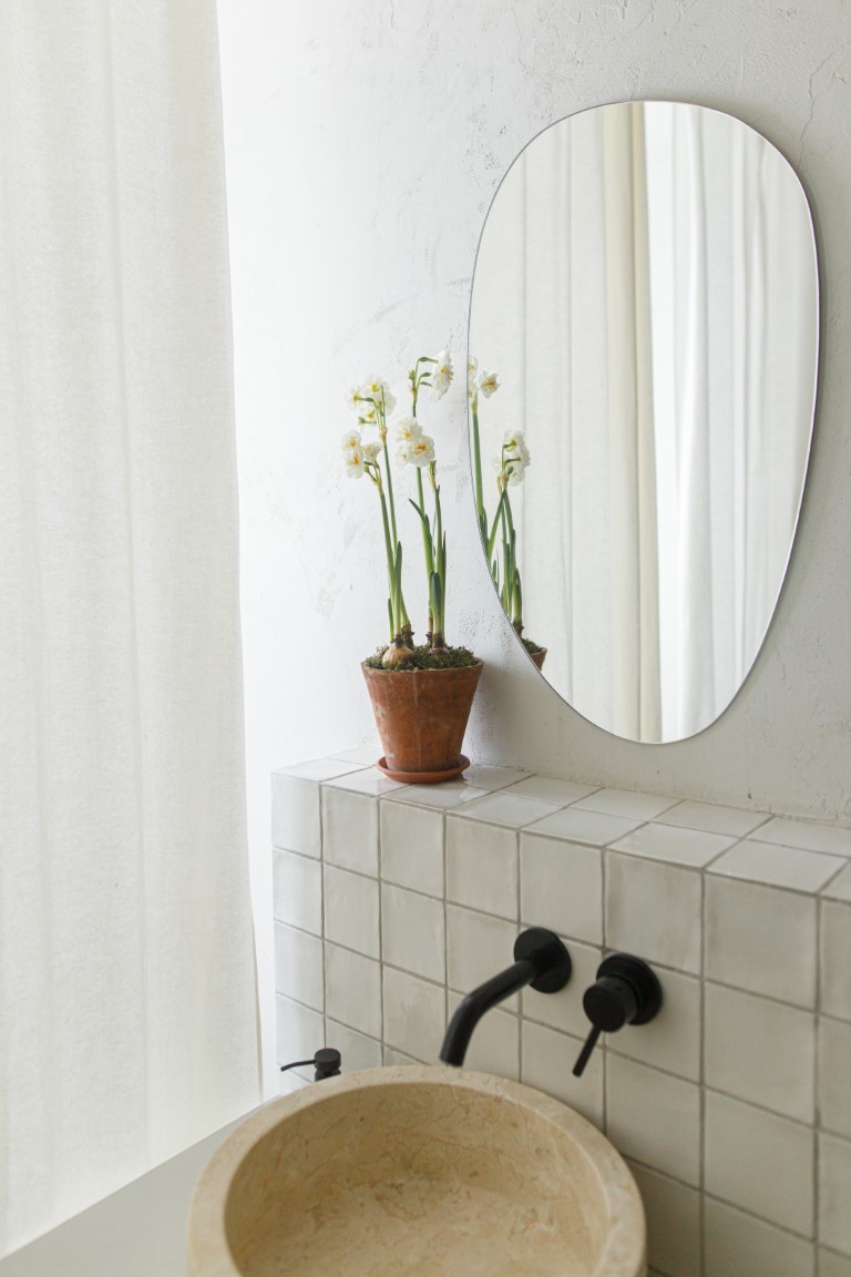 Stylish floral home decor, bathroom interior design. Beautiful d
