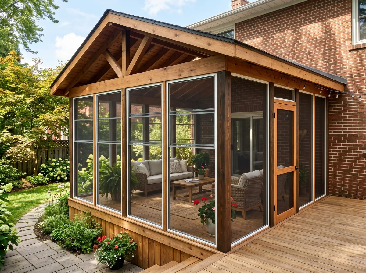 Three season sunroom construction Toronto home