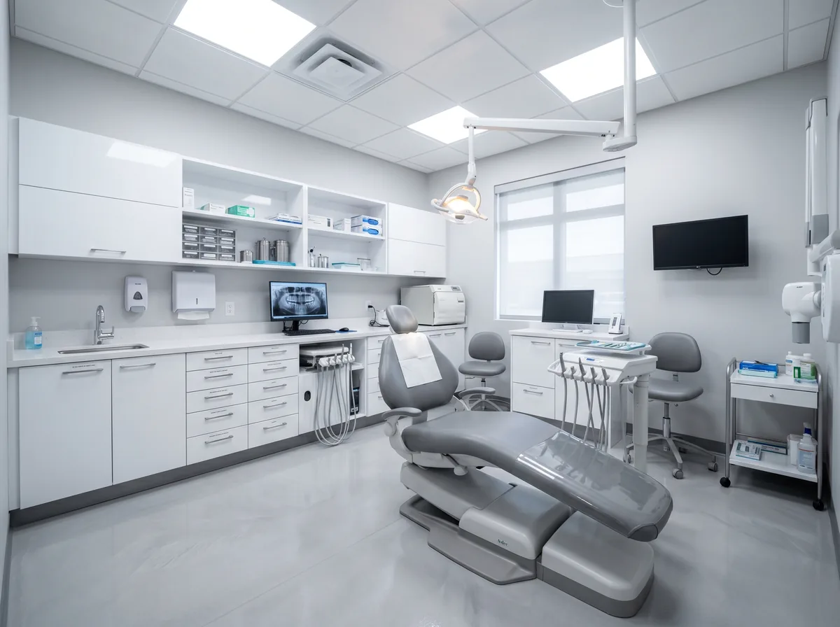 Dental operatory renovation built-in cabinetry LED lighting